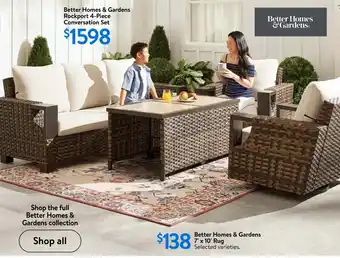 Walmart Better Homes & Gardens Rockport 4-Piece Conversation Set offer