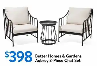 Walmart Better Homes & Gardens Aubrey 3-Piece Chat Set offer