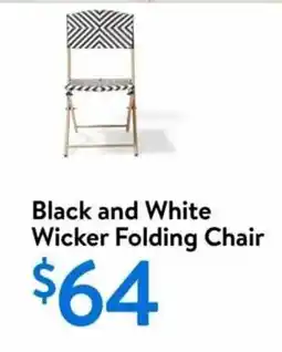 Walmart Black and White Wicker Folding Chair offer