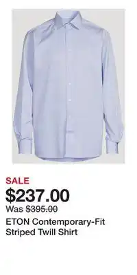 Holt Renfrew ETON Contemporary-Fit Striped Twill Shirt offer