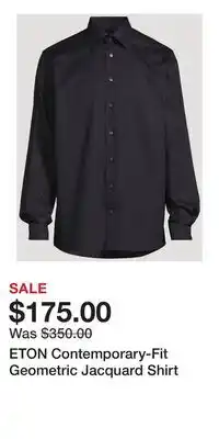 Holt Renfrew ETON Contemporary-Fit Geometric Jacquard Shirt offer