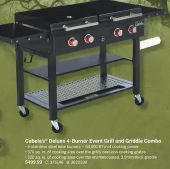 Cabela's Cabela's Deluxe 4-Burner Event Grill and Griddle Combo offer