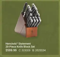 Cabela's Henckels Statement 20-Piece Knife Block Set offer