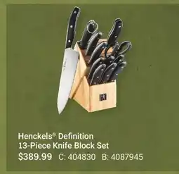 Cabela's Henckels Definition 13-Piece Knife Block Set offer