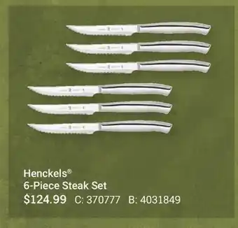 Cabela's Henckels 6-Piece Steak Set offer