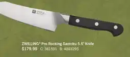 Cabela's ZWILLING Pro Rocking Santoku 5.5 Knife offer