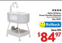 Walmart Delta Children Sweet Slumber Bassinet offer