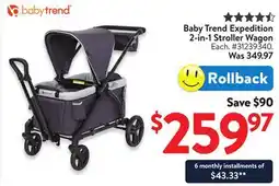 Walmart Baby Trend Expedition 2-in-1 Stroller Wagon offer