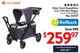 Walmart Baby Trend Expedition 2-in-1 Stroller Wagon offer