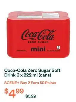 Voilà Coca-Cola Zero Sugar Soft Drink 6 x 222 ml (cans) offer