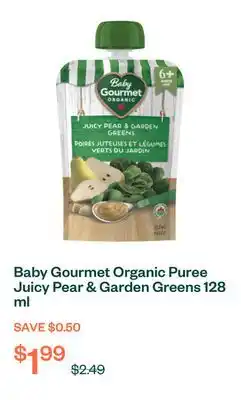 Voilà Baby Gourmet Organic Puree Juicy Pear & Garden Greens 128 ml offer