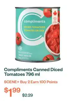 Voilà Compliments Canned Diced Tomatoes 796 ml offer