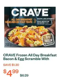 Voilà CRAVE Frozen All Day Breakfast Bacon & Egg Scramble With Cheddar Cheese 200 g offer