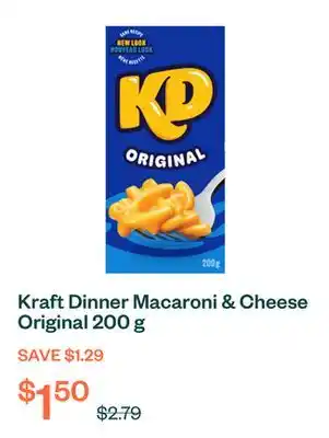 Voilà Kraft Dinner Macaroni & Cheese Original 200 g offer