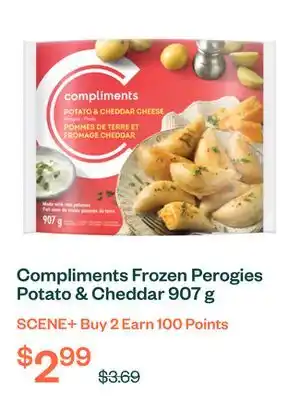 Voilà Compliments Frozen Perogies Potato & Cheddar 907 g offer