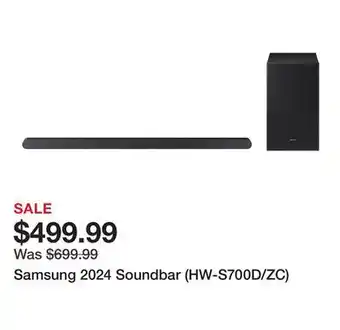 TSC Stores Samsung 2024 Soundbar (HW-S700D/ZC) offer