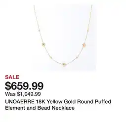 TSC Stores UNOAERRE 18K Yellow Gold Round Puffed Element and Bead Necklace offer