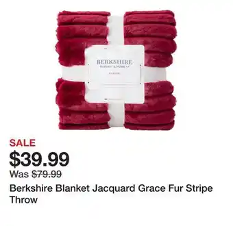 TSC Stores Berkshire Blanket Jacquard Grace Fur Stripe Throw offer