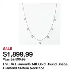 TSC Stores EVERA Diamonds 14K Gold Round Shape Diamond Station Necklace offer