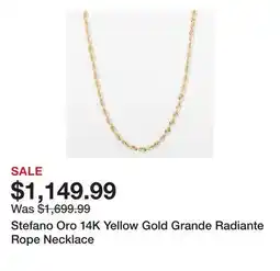 TSC Stores Stefano Oro 14K Yellow Gold Grande Radiante Rope Necklace offer