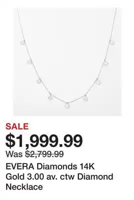 TSC Stores EVERA Diamonds 14K Gold 3.00 av. ctw Diamond Necklace offer