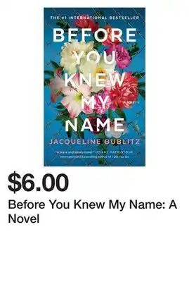 Chapters Indigo Before You Knew My Name: A Novel offer