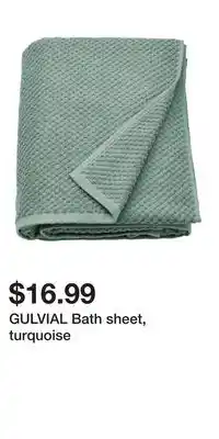 IKEA GULVIAL Bath sheet, turquoise offer