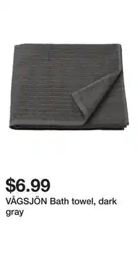 IKEA VÅGSJÖN Bath towel, dark gray offer