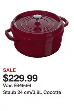 TSC Stores Staub 24 cm/3.8L Cocotte offer