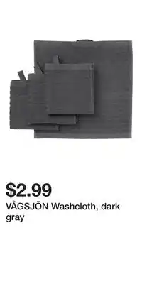 IKEA VÅGSJÖN Washcloth, dark gray offer