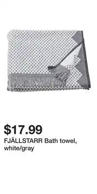 IKEA FJÄLLSTARR Bath towel, white/gray offer