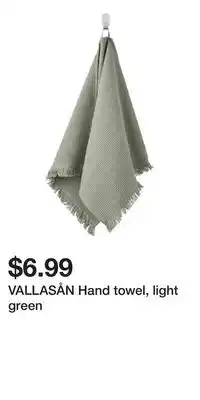 IKEA VALLASÅN Hand towel, light green offer