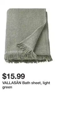 IKEA VALLASÅN Bath sheet, light green offer