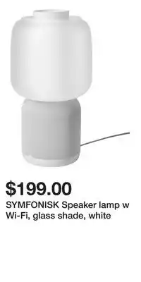 IKEA SYMFONISK Speaker lamp w Wi-Fi, glass shade, white offer