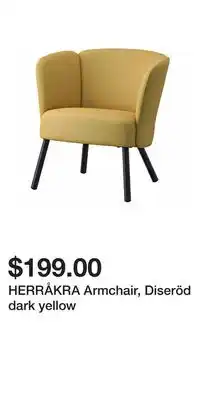 IKEA HERRÅKRA Armchair, Diseröd dark yellow offer