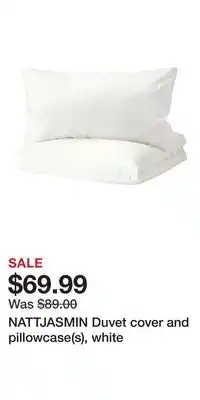 IKEA NATTJASMIN Duvet cover and pillowcase(s), white offer