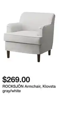 IKEA ROCKSJÖN Armchair, Klovsta gray/white offer