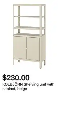 IKEA KOLBJÖRN Shelving unit with cabinet, beige offer