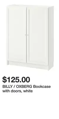 IKEA BILLY / OXBERG Bookcase with doors, white offer