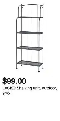 IKEA LÄCKÖ Shelving unit, outdoor, gray offer