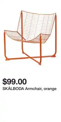 IKEA SKÅLBODA Armchair, orange offer