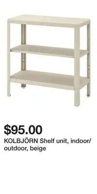 IKEA KOLBJÖRN Shelf unit, indoor/outdoor, beige offer