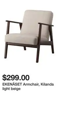 IKEA EKENÄSET Armchair, Kilanda light beige offer