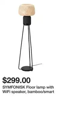 IKEA SYMFONISK Floor lamp with WiFi speaker, bamboo/smart offer