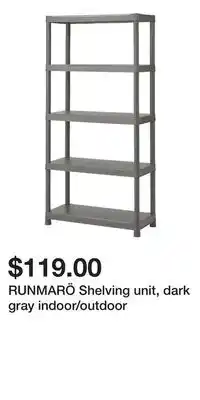 IKEA RUNMARÖ Shelving unit, dark gray indoor/outdoor offer