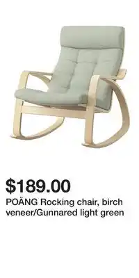 IKEA POÄNG Rocking chair, birch veneer/Gunnared light green offer