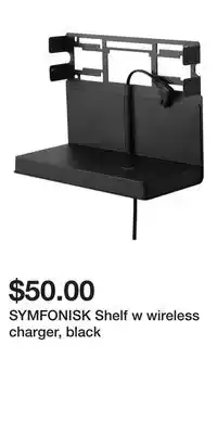 IKEA SYMFONISK Shelf w wireless charger, black offer