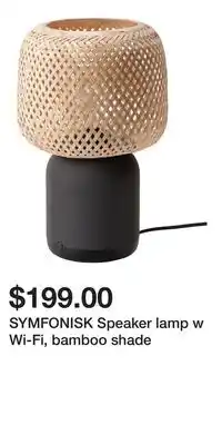 IKEA SYMFONISK Speaker lamp w Wi-Fi, bamboo shade offer