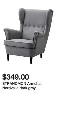 IKEA STRANDMON Armchair, Nordvalla dark gray offer