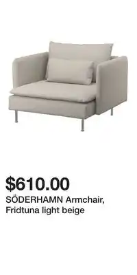 IKEA SÖDERHAMN Armchair, Fridtuna light beige offer